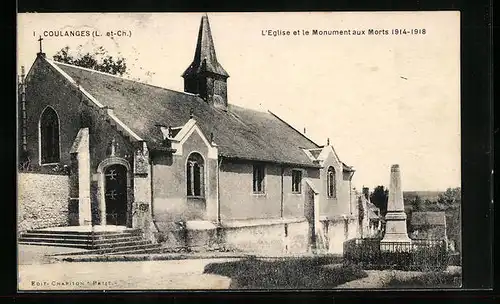 AK Coulanges, L`Eglise et le Monument aux Morts 1914-1918