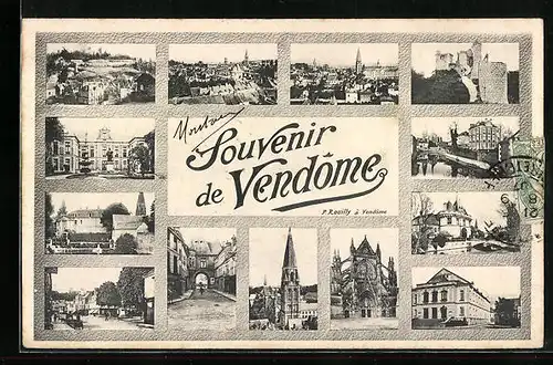 AK Vendome, Vue générale, L`Eglise, Les Rues