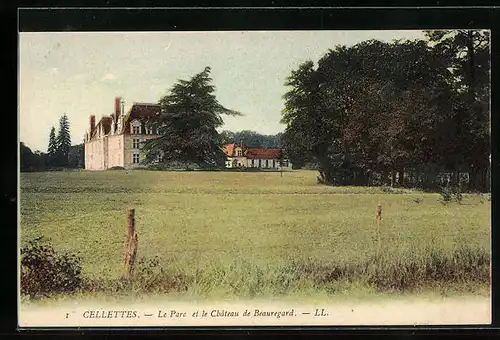AK Cellettes, Le Parc et le Chateau de Beauregard