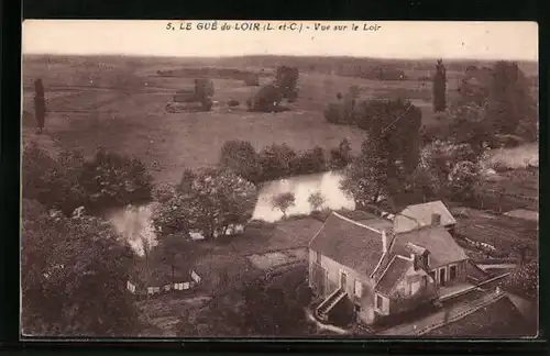 AK Le Gué-du-Loir, Vue sur le Loir