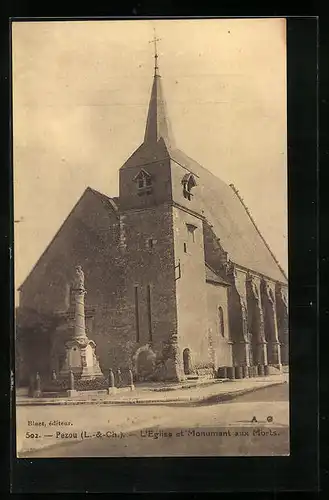 AK Pezou, L`Eglise et Monument aux Morts