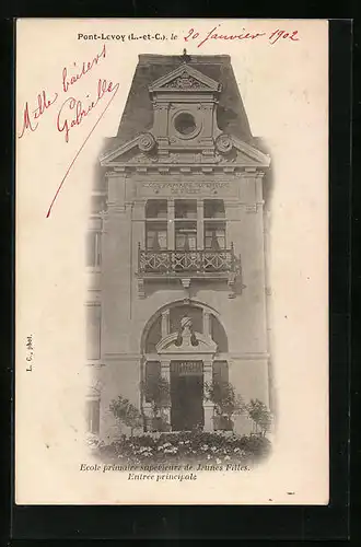 AK Pontlevoy, Ecole primaire supérieure de Jeunes Filles, Entrée principale