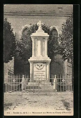 AK Verdes, Monument aux Morts au Champ d`Honneur