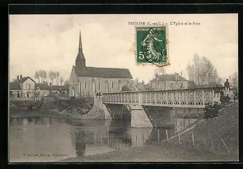 AK Pruniers, L`Eglise et le Pont