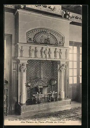 AK Droué, Les Sources, Cheminée du XVe siècle dite Maison du Mans