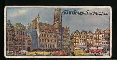 Sammelbild Gartmann Schokolade, Serie 452, Bild 3, Belgien, Markt in Brüssel