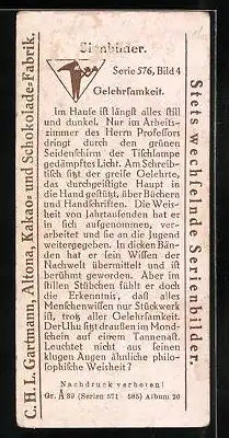 Sammelbild Gartmann Schokolade, Serie 576, Bild 4, Sinnbilder, Gelehrsamkeit