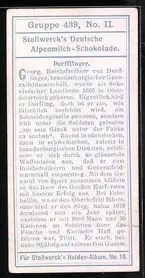 Sammelbild Stollwerck Schokolade, Gruppe 439, No. II., Georg, Reichsfreiherr von Derfflinger