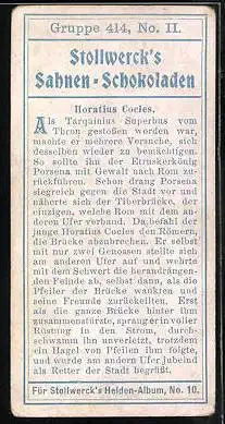 Sammelbild Stollwerck Schokolade, Gruppe 414, No. II., Horatius Cocles