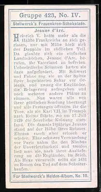 Sammelbild Stollwerck Schokolade, Gruppe 423, No. IV., Heinrich V.