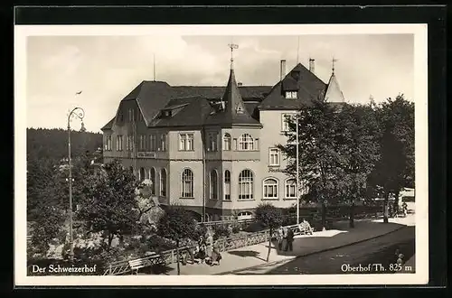 AK Oberhof / Th., Blick zum Hotel Kurhaus Schweizerhof