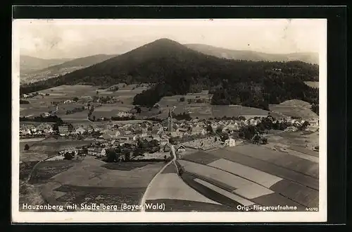 AK Hauzenberg / Bayer. Wald, Totalansicht vom Flugzeug aus