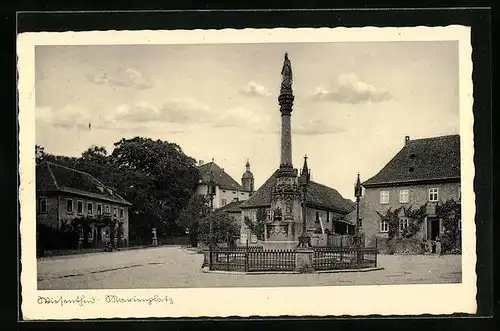 AK Wiesentheid, Marienplatz mit Säule