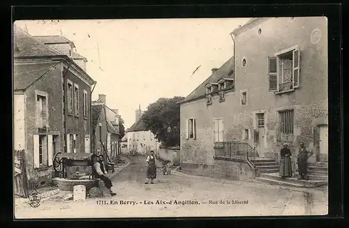 AK Les Aix-d`Angillon, Rue de la Liberte