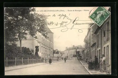 AK Les Aix-d`Angillon, Route de Bourges, Mairie