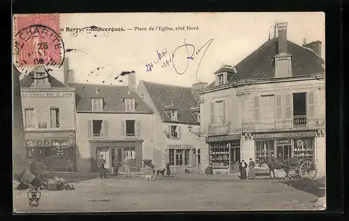 AK Sancergues, Place de l`Eglise, cote Nord