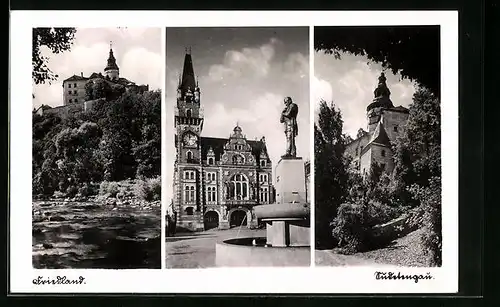 AK Friedland / Frydlant, Schloss und Rathaus