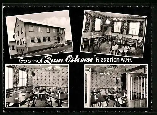 AK Riederich / Württ., Gasthof zum Ochsen, Aussen- und Innenansichten