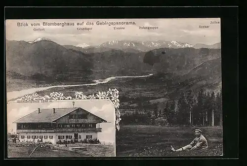 AK Bad Tölz, Gasthaus Blomberghaus, Gebirgspanorama