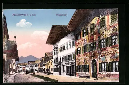 AK Mittenwald / Isar, Obermarkt