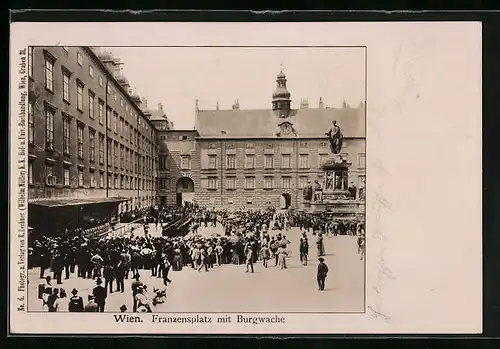 AK Wien, Franzensplatz mit Burgwache