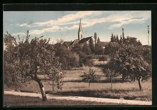 AK Cham, Totalansicht vom Institut Heiligenkreuz