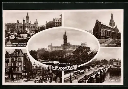 AK Glasgow, University, Georgesquare, Jamaica Bridge, the Cathedral