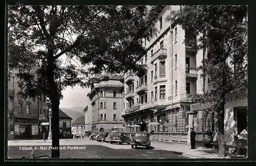 AK Villach, 8.-Mai-Platz mit Parkhotel