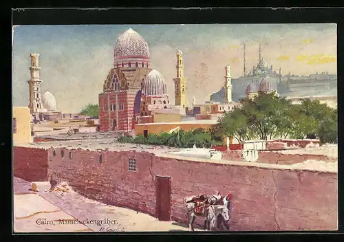 Künstler-AK Cairo, Mameluckengräber
