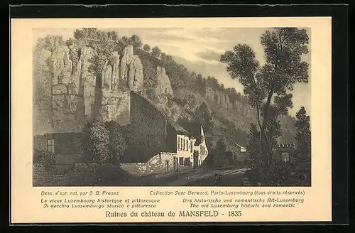AK Mansfeld, Ruines du Chateau 1835