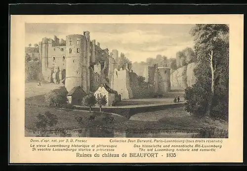 AK Beaufort, Ruines du chateau 1935