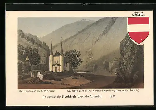 AK Neukirch, la Chapelle 1835, Wappen Seigneur de Neukirch