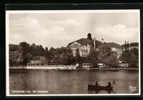 AK Königsberg i. Pr., Blick zur Stadthalle