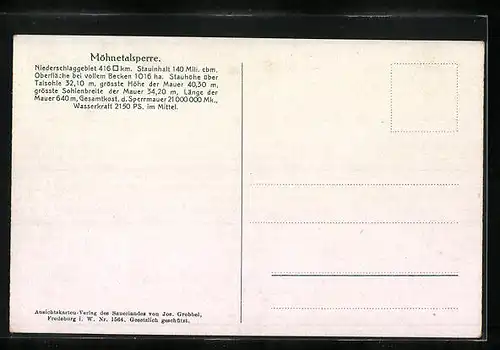 AK Günne, Sperrmauer der Möhnetalsperre