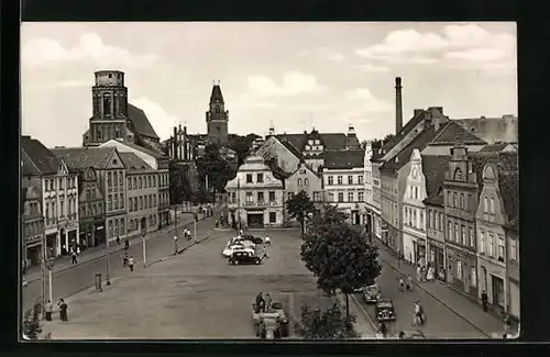 AK Cottbus, Altmarkt aus der Vogelschau