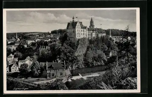 AK Sigmaringen, Gesamtansicht mit Schloss