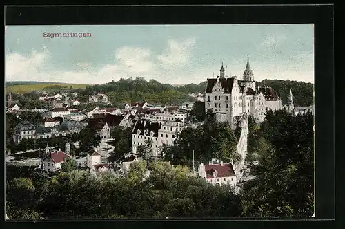 AK Sigmaringen, Totale mit Schloss