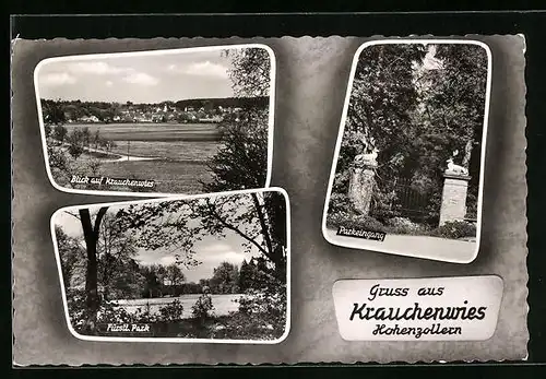 AK Krauchenwies / Hohenzollern, Fürstl. Park, Parkeingang, Panorama