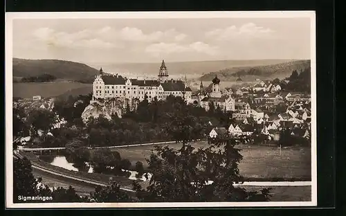 AK Sigmaringen, Gesamtansicht mit Schloss