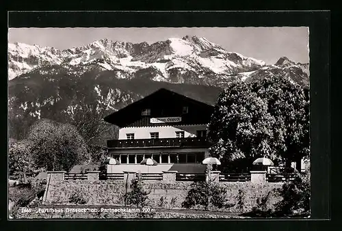 AK Garmisch-Partenkirchen, Gasthaus Forsthaus Graseck mit Partnachklamm