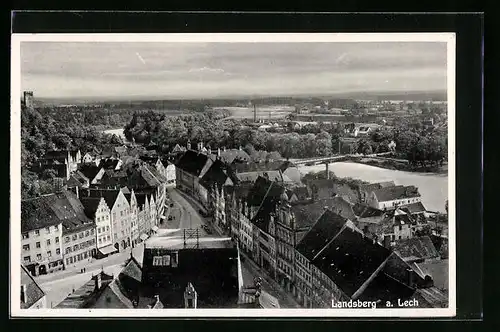 AK Landsberg a. Lech, Teilansicht aus der Vogelschau