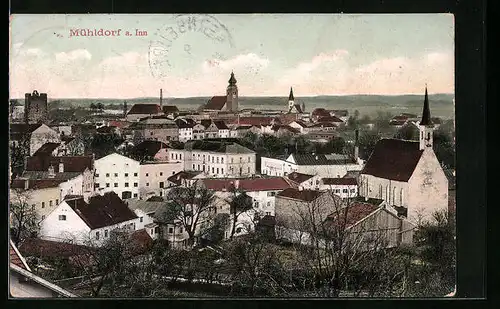 AK Mühldorf / Inn, Totale aus der Vogelschau