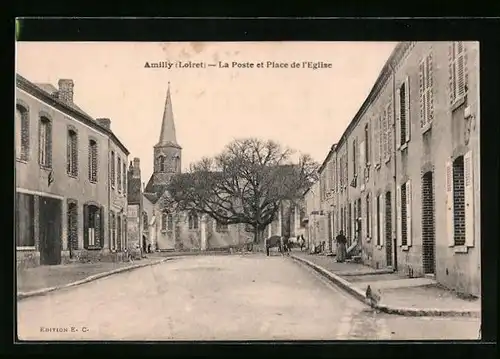 AK Amilly, la Poste et Place de l'Eglise