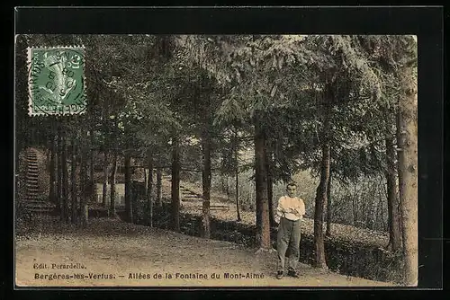 AK Bergères-lès-Vertus, Allées de la Fontaine du Mont-Aimé