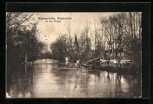 AK Warmeriville, Partie an der Suippe