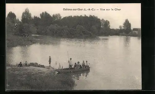 AK Chatres-sur-Cher, Vue sur le Cher
