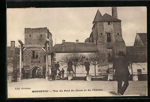 AK Mennetou-sur-Cher, Vue du Pont du Canal et du Chateau