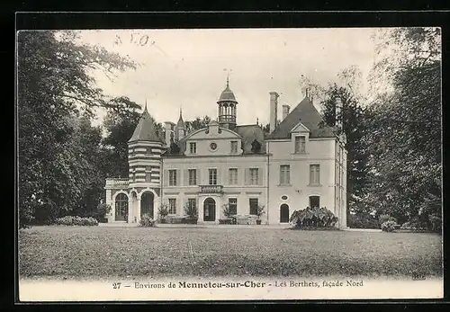 AK Mennetou-sur-Cher, Chateau Les Berthets, facade Nord
