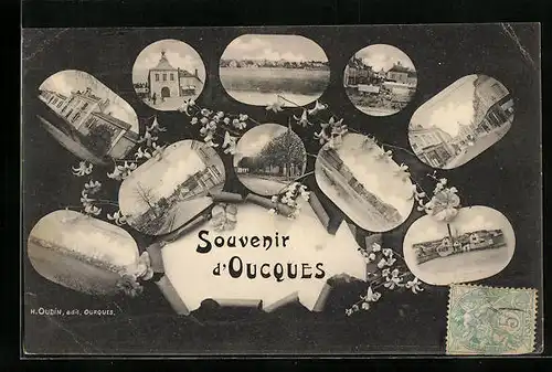 AK Oucques, Vue générale, Les Rues, L`Eglise