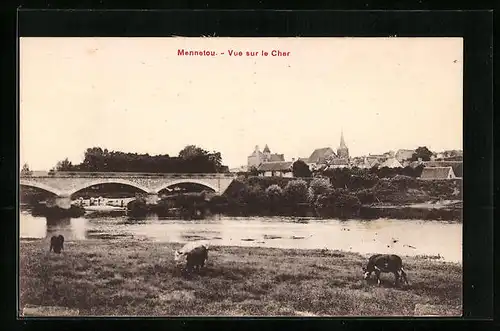 AK Mennetou-sur-Cher, Vue sur le Cher